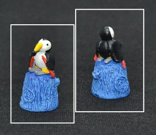 Pewter Hand Painted Thimble - Penguin