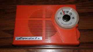 Vintage Orange Londala Pocket Transistor Radio Japan