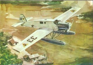 Postcard Avianca Junkers W - 33 Artwork Movifoto