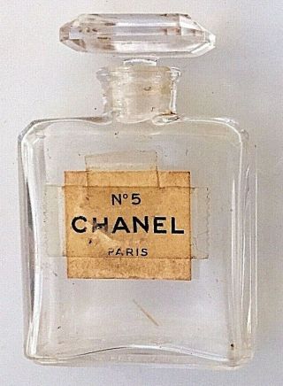 Antique Vintage Chanel No.  5 Art Deco Glass Perfume Bottle