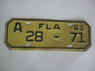 1961 Florida Motorcycle License Plate 28 - 71