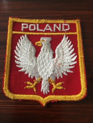 Vintage Poland Flag Travel Patch Embroidered Polska Polish Eagle