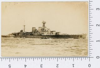 c.  1924 HMS Hood Battlecruiser RPPC Real Photo Taken in San Francisco Bay CA 2