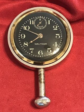 Antique 1920 Waltham 8 Day Car Auto Dash Clock Watch