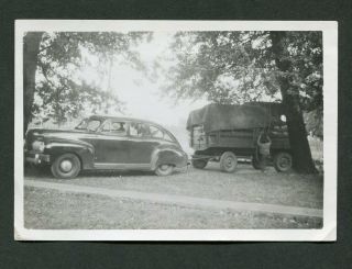 Vintage Car Photo 1941 Nash As Tractor Truck Pulling Trailer 986004