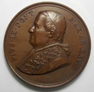 Italy Vatican Pope Pius Ix Bronze Medal 1871 By Bianchi