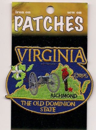 State Of Virginia Souvenir Patch The Old Dominion State Richmond