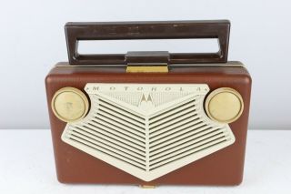 Vintage Motorola 56b1a Portable Tube Radio With Roto - Tenna