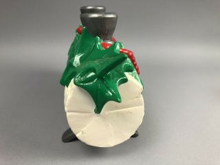 Atlantic Mold Christmas Yule Log Candle Holder Centerpiece Ceramic Vintage 1970s 5