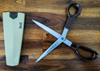 Vintage Wilkinson Sword Steel Scissors Shears W/self Shapening Case