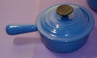 Le Creuset Cast - Iron Enamel Sauce Pan With Lid No.  16 Blue Ds