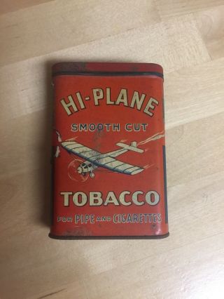 Vintage Advertising Hi - Plane Single Engine Tobacco Vertical Pocket Tin Airplane
