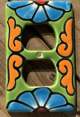 Talavera Pottery Light Switch Cover Wall Plate Double Outlet 3 X 5 Hand Painted