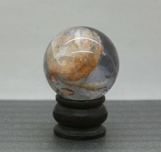 Large Vintage Rock Crystal Sphere On Woodend Stand 2