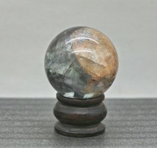 Large Vintage Rock Crystal Sphere On Woodend Stand 3