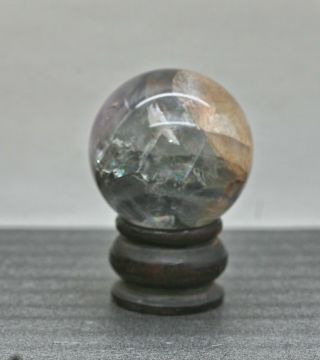 Large Vintage Rock Crystal Sphere On Woodend Stand 4