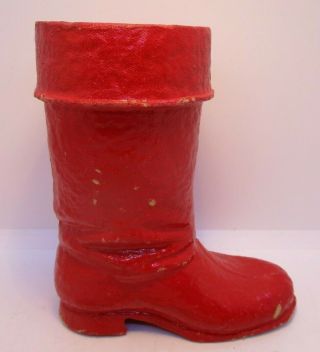 Red Cardboard Santa Boot Vintage