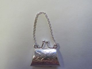 Quilted Pattern Purse Sterling Silver Pill Box - (last Ones)