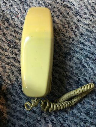 Yellow Vintage Bell System Rotary Dial Phone Telephone Trimline
