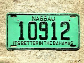 Nassau Bahamas License Plate Tag 1977 :the Only Year With Slogan