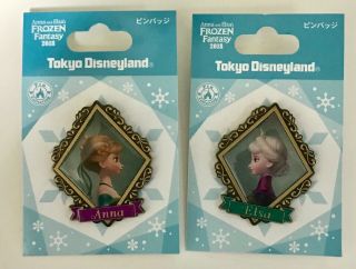 Tokyo Disney Resort Japan Frozen Fantasy 2018 Anna & Elsa Pin Set