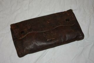 Larger Vintage Leather Pipe Tobacco Pouch - British Made