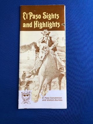 Vintage El Paso Sights And Highlights Brochure