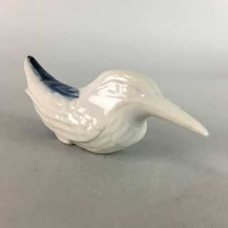 Japanese Porcelain Chopstick Rest Vtg Hashioki Sometsuke Waterfowl Bird Cr147