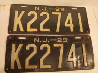 2 - K22741 Nj License Plates Very Good Cond.