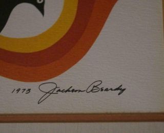 Jackson Beardy 1944 - 84 FLOCK 1973 Native Art Framed Print Signed 3