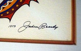 Jackson Beardy 1944 - 84 Loon & Fish 1973 Native Art Framed Print Signed Great Con 3