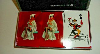 3 decks Vintage Pin - Up Girl Duratone Samba 3 deck canasta Playing Cards 4