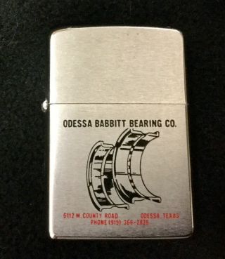 Vintage Advertising Zippo Lighter Odessa Babbit Bearing Co.  Machinery Bearings