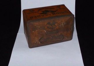 Great Antique 1800 ' s Union Leader Cut Plug Tobacco Tin - Great Color 2