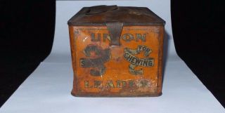 Great Antique 1800 ' s Union Leader Cut Plug Tobacco Tin - Great Color 4