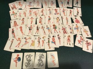 Rare Vintage Mini Baby Size Deck Girlie Pin Up Playing Cards