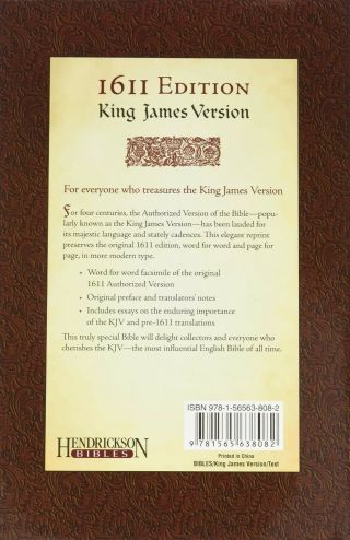 The Holy Bible: King James Version: 1611 Edition Hardcover – December 1,  2003