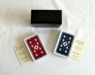 Vintage Kem Playing Cards In Black Plastic Case Double - Deck Complete Minty