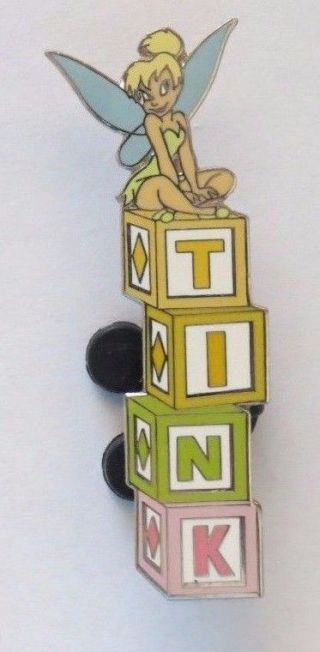 Disney Tinker Bell Sitting On Tink Blocks From Peter Pan Le 250 Pin