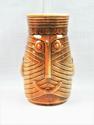 Vintage Westwood Brown Smiling Tiki God Mug Hand Crafted In Japan 5.  5 "