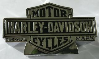 Chrome Type Harley Davidson Trademark Logo Salt & Pepper Shakers Collectible