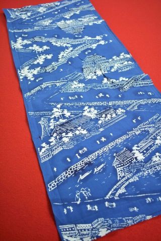 ZQ91/50 Vintage Japanese Fabric Cotton Antique Boro Patch Indigo Blue 38.  2 
