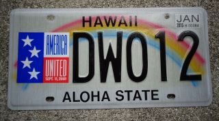Hawaii America United License Plate Dw012