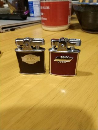 2 VINTAGE RONSON PRINCESS POCKET LIGHTERS ONE WITH POUCH AND BOX 3