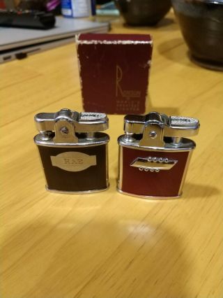 2 VINTAGE RONSON PRINCESS POCKET LIGHTERS ONE WITH POUCH AND BOX 4