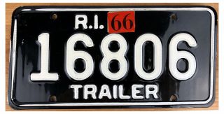 Rhode Island 1966 Trailer License Plate 16806