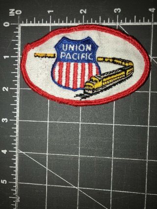 Vintage Union Pacific Patch Shield Train Track Railroad Railway Locomotive Up Us