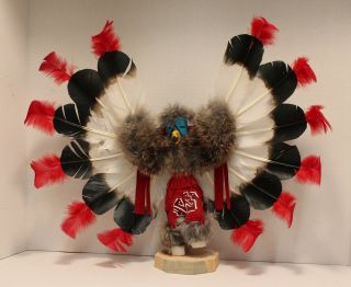 Navajo Kachina Eagle Red Medium Signed By The Artist