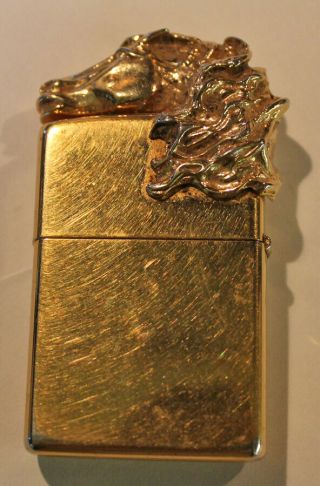 Zippo Figural Horse Lighter - Gold Toned