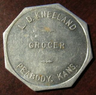 Very Old L.  D.  Kneeland Grocer Peabody,  Ks $1 Trade Token - Kansas
